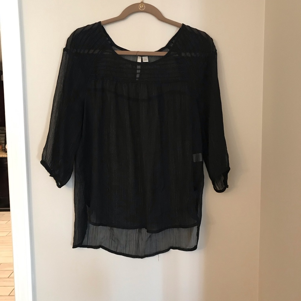 Lauren Conrad Black Sheer Top